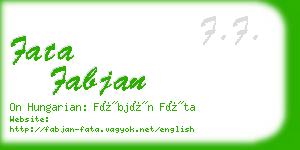 fata fabjan business card